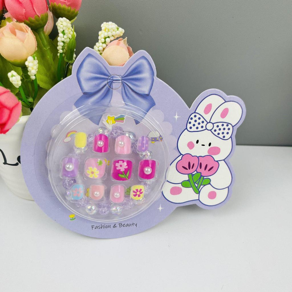 Children's Wearable Custom Nail Stickers - Cute European & American Jelly Glue Fingernail Tips