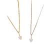 Copper Real Gold Plated Love Heart Zircon Pendant Necklace Women Classic Sweet Light Luxury High-end Temperament Collarbone Chain Jewelry Gift