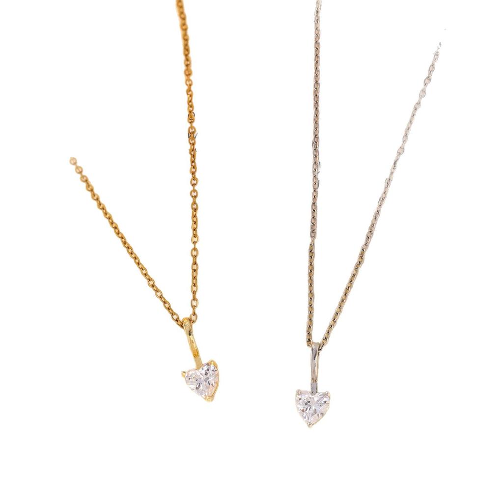 Copper Real Gold Plated Love Heart Zircon Pendant Necklace Women Classic Sweet Light Luxury High-end Temperament Collarbone Chain Jewelry Gift