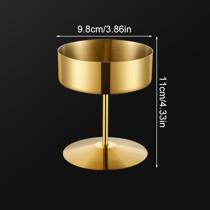 1Pc High Footed Easy To Clean Pudding Cafe Dessert Cup Hotel Stainless Steel Fruit Ice Cream Bowl