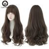 7jhh Wigs Popular Brown Ash Long Deep Wave Hair Lolita Wigs With Bangs Synthetic Wig For Women Fashion Thick Curls Wigs Girl