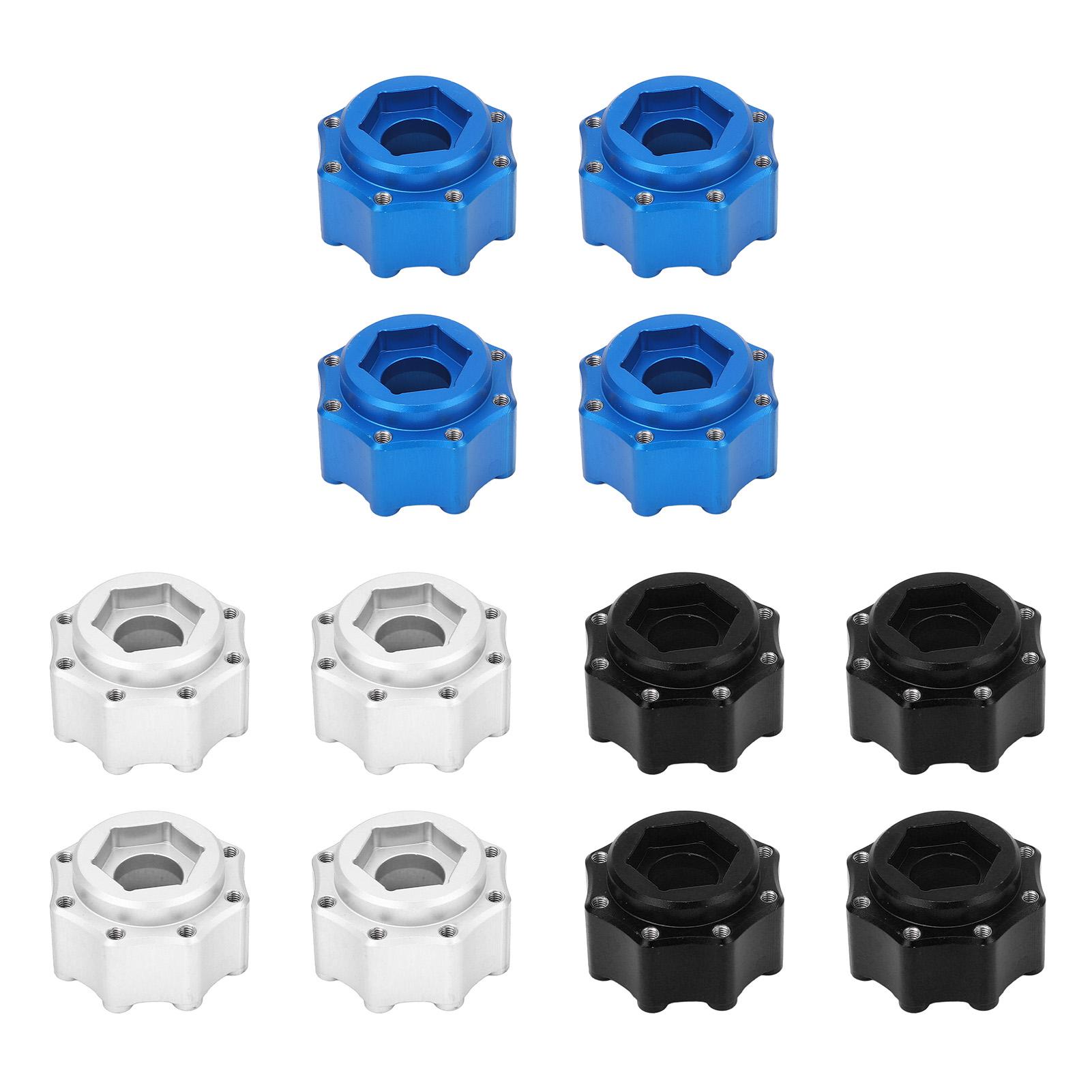 

4pcs 17mm Hex Adapter Professional Aluminum Alloy Fine Machined 3.8 Inch Tire Hex Combiner for RC Ac Blue