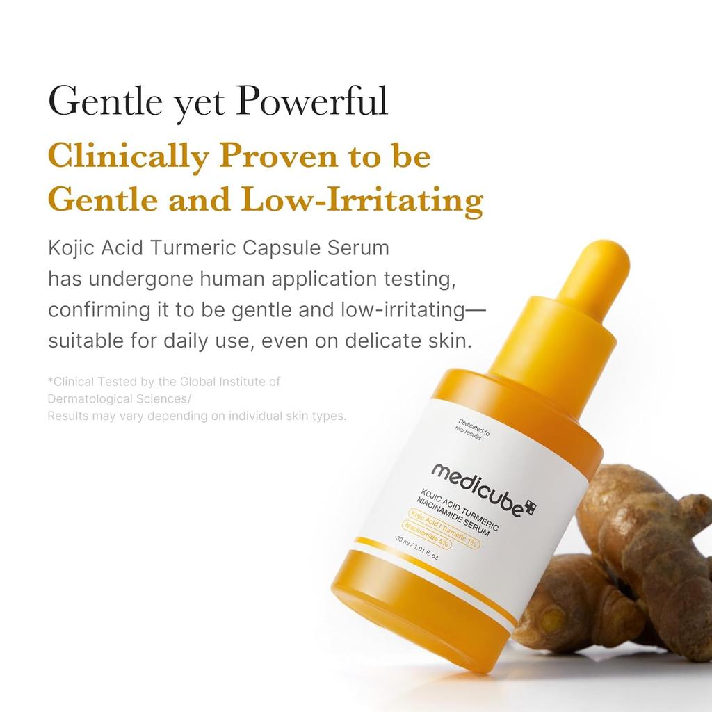 Medicube Kojic Acid Turmeric Niacinamide Serum 30ml, Brightening Dark Spot Corrector, Fade Hyperpigmentation, Glow Boosting Facial Treatment