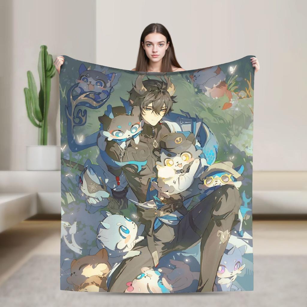 Firefly Blanket Honkai Anime Fuzzy Funny Warm Throw Blanket for Home Winter