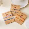 2Pcs Luminous Love Heart Beaded Couple Bracelets for Women Men Handmade Woven Lover Adjustable Bangles Anniversary Jewelry Gifts