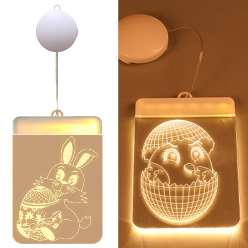 Festival LED Suction Cup Hangings Lamp Convenient Mounting Easter Lights Battery Operated LED Easter Light Adorment