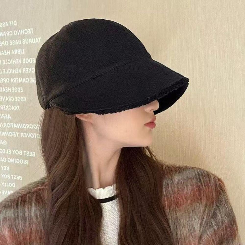 Windproof Winter Fisherman Hat Soft Winter Peaked Cap Fashion Warm Cap  Woman