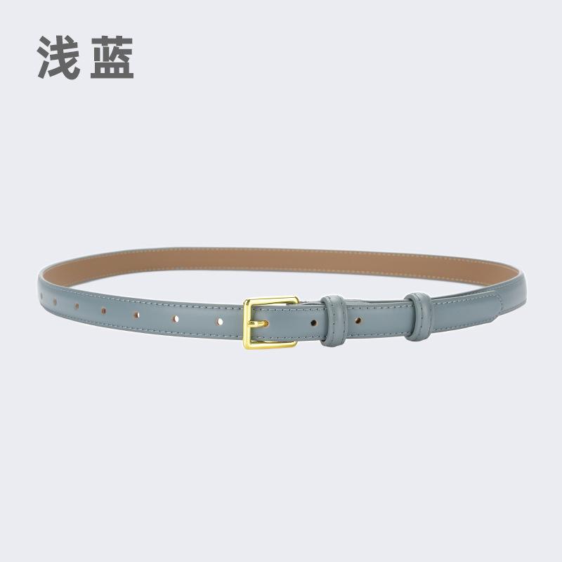 Women'S Belt Women'S Leather Decoration With Skirt Simple Cowhide Pin Buckle Jeans Belt Women'S Black Tide