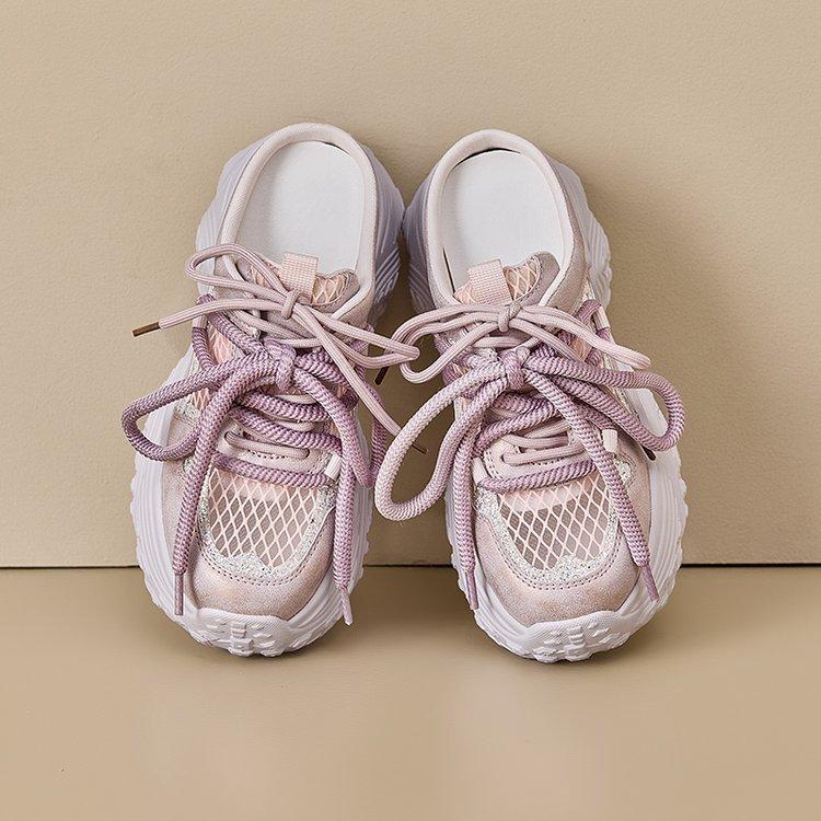 Thick-soled Bag Head Half Slippers Women's Summer Fashion Outer Wear 2025 New Internet Celebrity Leather Small Height Lazy Shoes