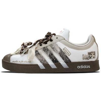 VL COURT 2.0 Hergestellt auf der Insel Shidu, Shizhou Niedrig geschnitten Skateboard-Schuhe Unisex Gelb Braun HQ1802(Team164-)