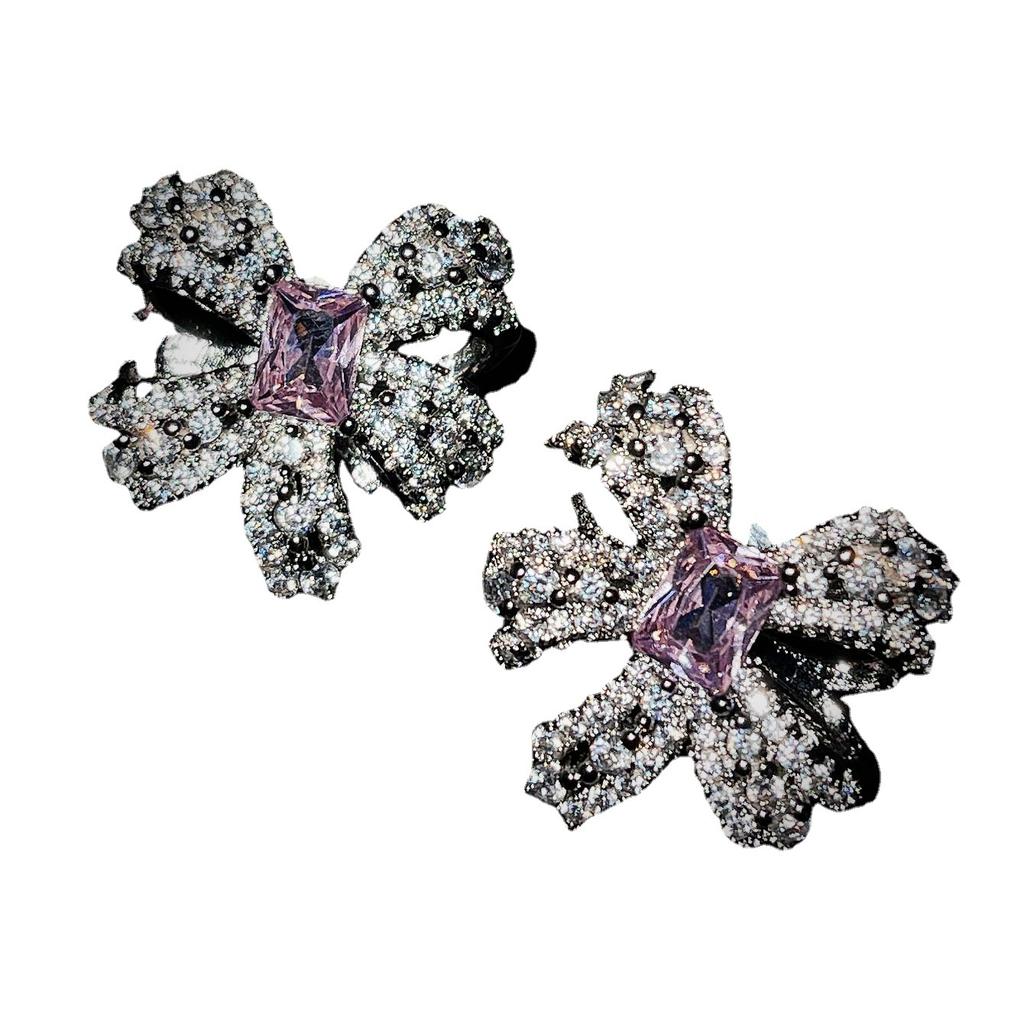 High Jewelry Super Fairy Butterfly Set Argyle Pink Diamond Bow Necklace Ring Stud Earrings Pendant
