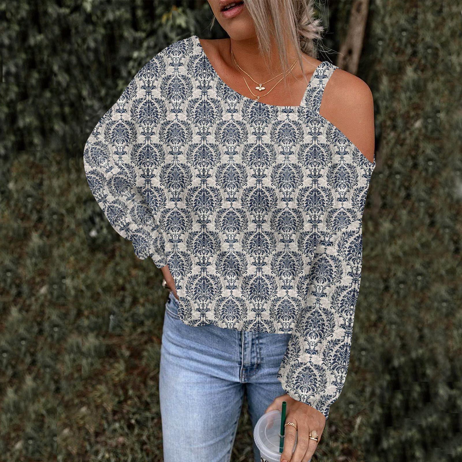 

Женская ажурная модная повседневная толстовка с капюшоном с цветочным принтом и открытыми плечами XXXL