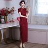 Red national style new Chinese long improved cheongsam 1011 new female senior feeling happy mother happy mother-in-law toasting clothes