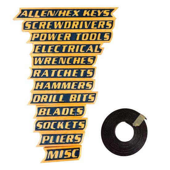 1/10/12Pcs Magnetic Toolbox Label Easy To Read Reusable 3D Magnetic Tool Chest Organizer Tag Mini Toolboxes Drawers Marker Organization Label