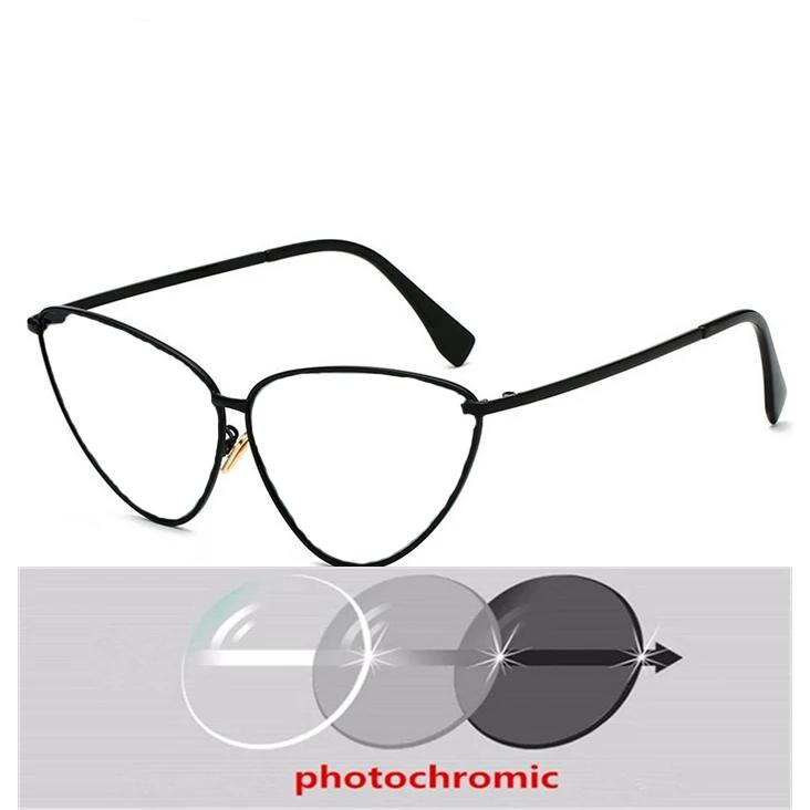 0 -0.5 -0.75 To -4.0 Vintage Myopia Lens Cat Eye Prescription Sunglasses Women Polarized Metal Steampunk Diopter Glasses Female
