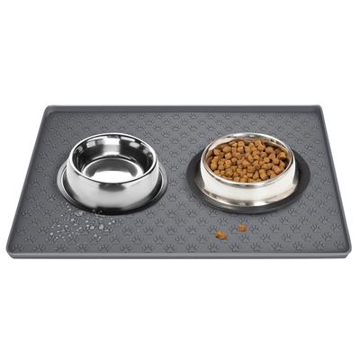 Tapis pour animaux de compagnie en silicone antidérapant, imperméable, anti-déversement, facile à nettoyer, set de table patte de chat, grand