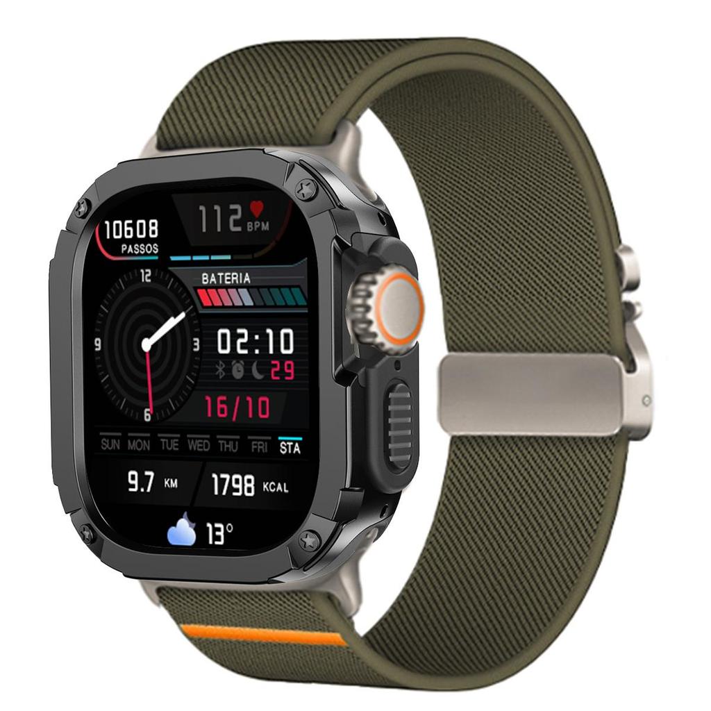 Nylon Strap+Case for Apple Watch Band Ultra 3 49mm 45mm 46mm 44mm 42mm 40mm 41mm 38mm iWatch Series 11 SE 3 10 9 8 7 6 5 4 3 2 1