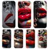 Fashionable Lips Phone Case for iPhone 16 15 14 13 12 Pro Max Transparent Soft for iPhone 11 Pro Max 7 8 Plus XS XR Shell Capas