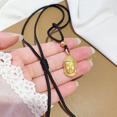 Collier pendentif tête de Bouddha de haute qualité pour hommes et femmes, collier amulette, bijoux religieux bouddhistes, accessoires, cadeaux