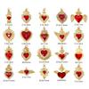 10 Stück Großhandel Klassische Rote Religiöse Herz-Anhänger Für Schmuckherstellung Ex Voto Anhänger Klare Kubische Zirkonia Halskette DIY