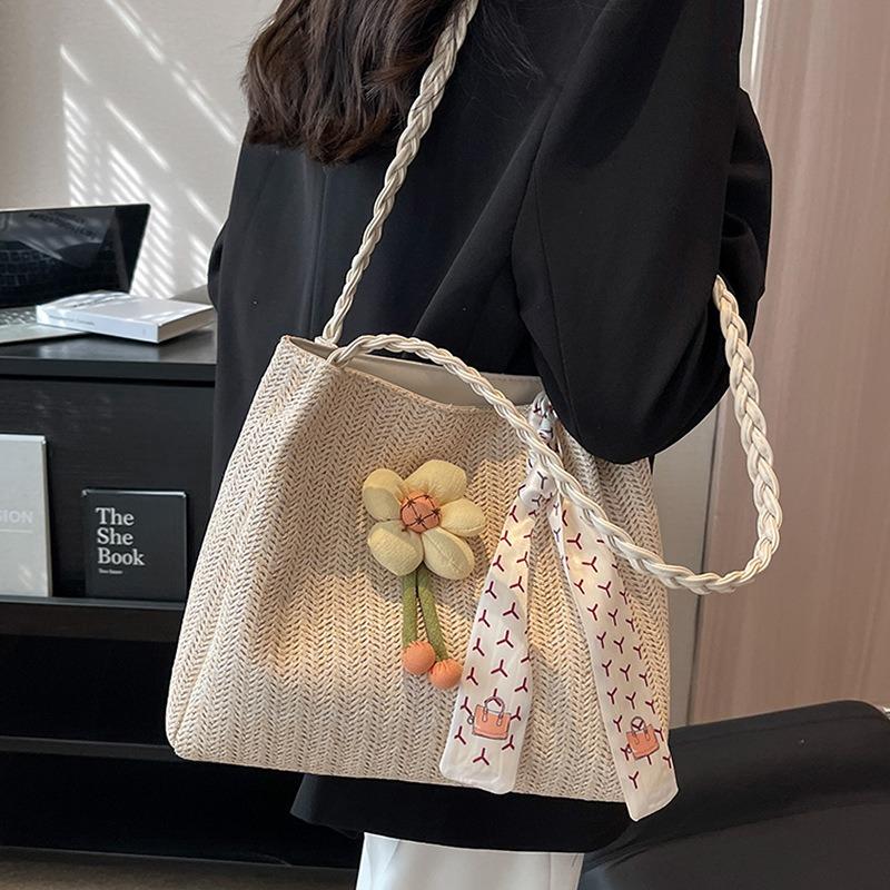 Bag Women's New Woven Straw Large-capacity Autumn and Winter Shoulder Bag Satchel Niche Commuter Tote Bag