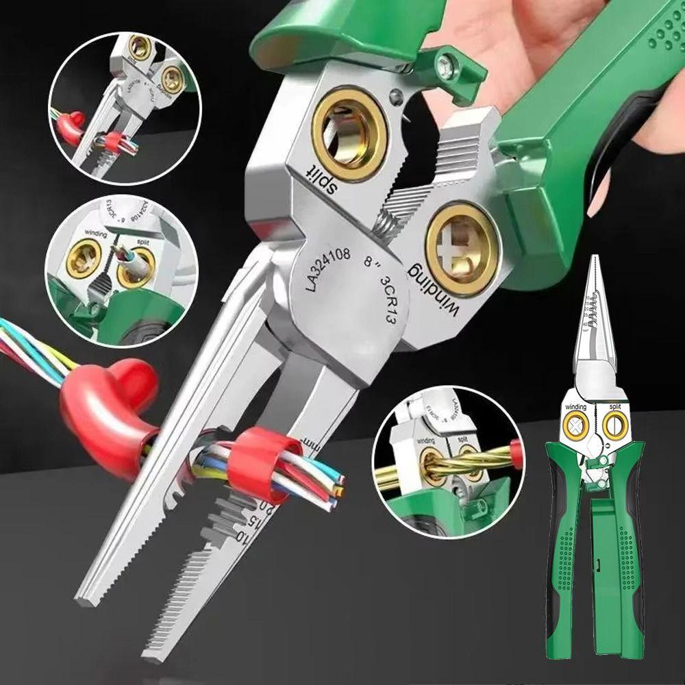 

Stainless Steel Electrician Cable Cutter Nonslip Wire Crimping Pliers Splitting сірий