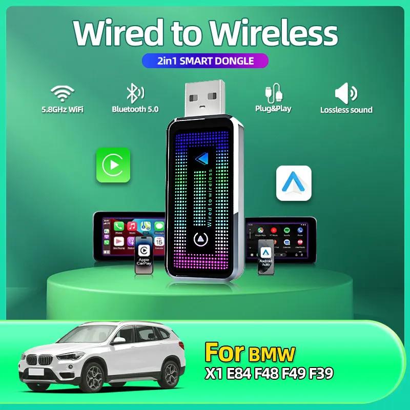 

2in1 Wireless CarPlay Android Auto Wireless Smart Dongle Mini Box Plug And Play For BMW 8 Series E31 G14 G15 G16 Car Accessories чёрный