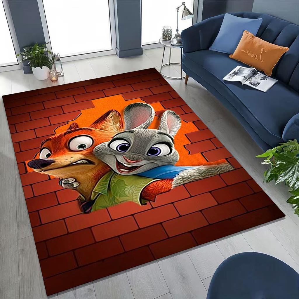 27 Style Zootopia Judy Nick Cartoon Rug for Bedroom Living Room Sofa Home Doormat Decor, Large Kids Non-slip Floor Mat Gift