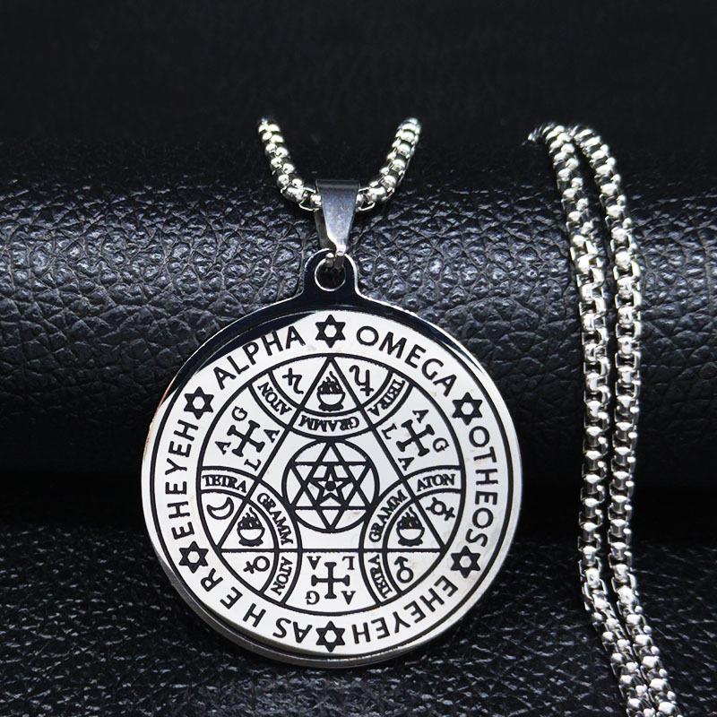 Stainless Steel Hexagram Pendant Necklace Protection Amulet Durable Unisex Fashion Jewelry Gift