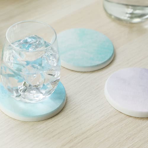 &NE Diatomaceous Earth Print Coaster, Tie-Dye Green, NEO-179-TDGR