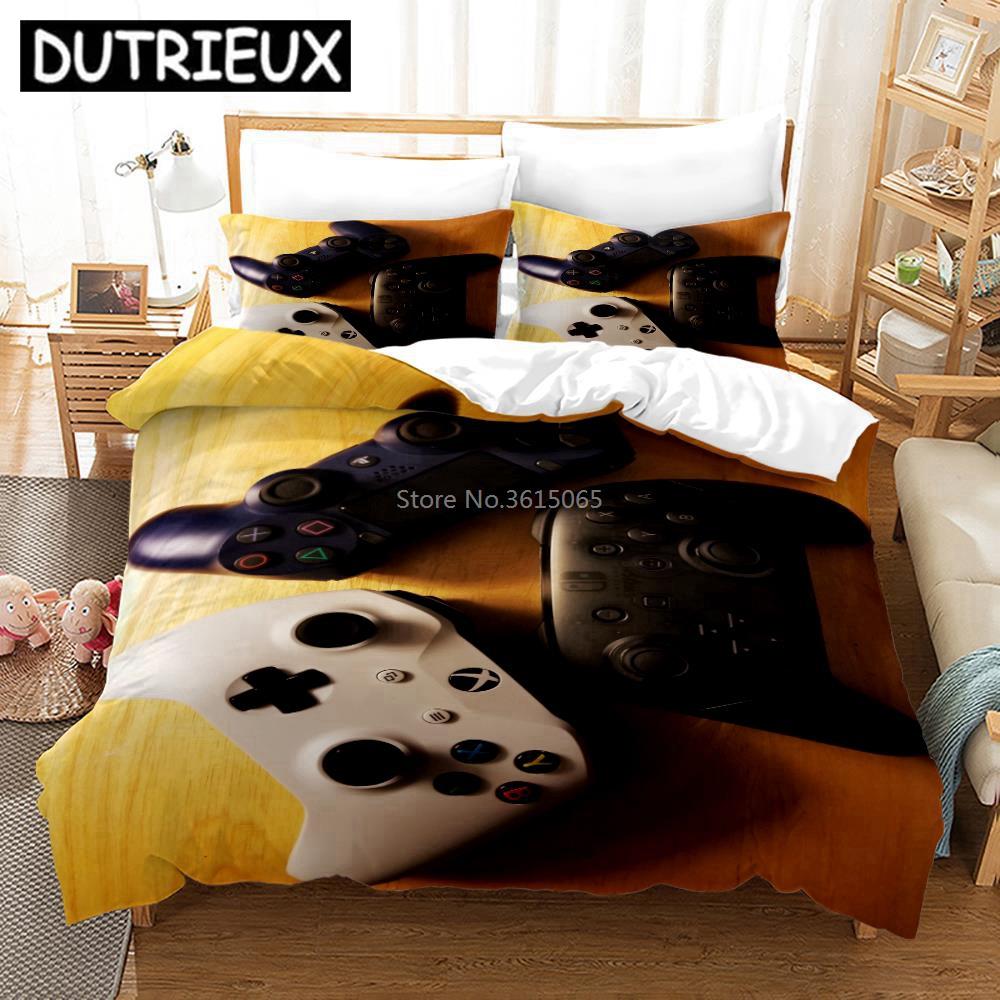 Creative Gamer Gamepad Pattern Bedding Set Bed Linen Cartoon Duvet Cover Set With Pillowcase Twin Full Queen King Bedclothes