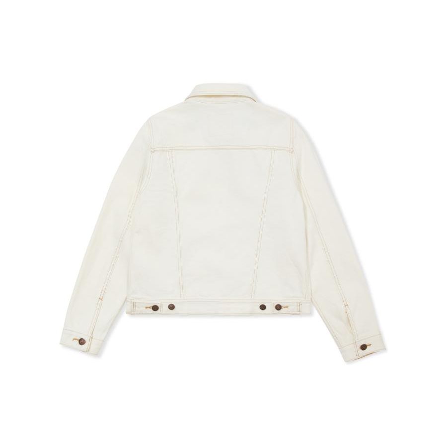 Levis FW22 Solid Color Single-Breasted Lapel Stitching Design Short Denim Jacket Women jackets White A3482-0001
