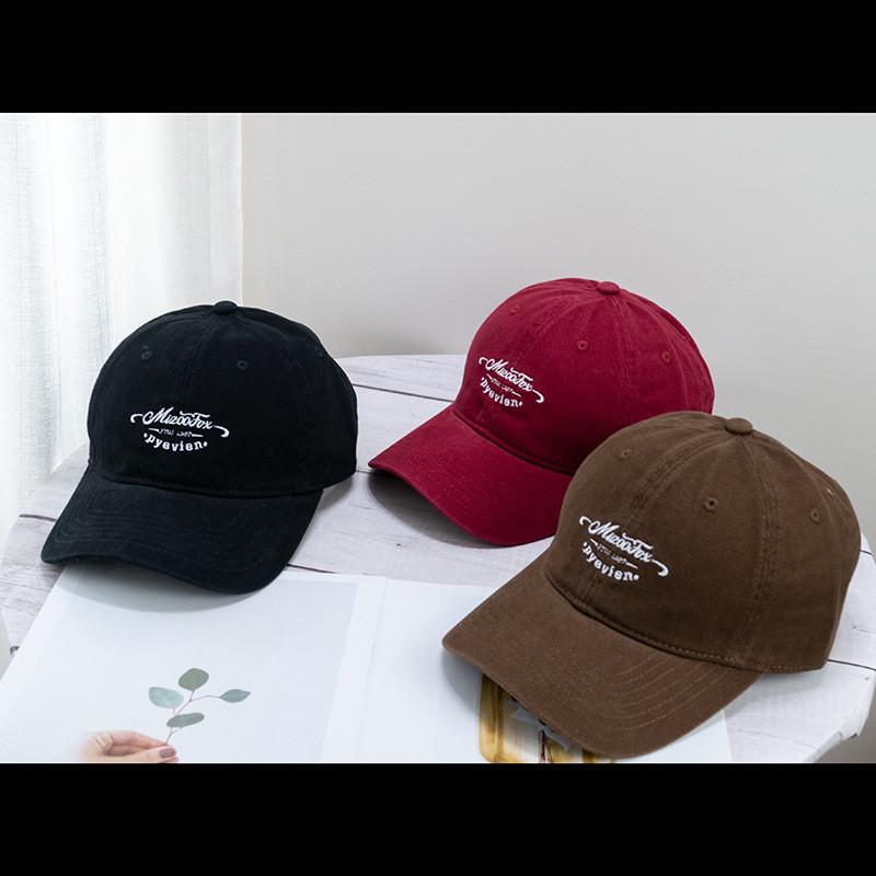 Vintage Japanese Wash Cotton Baseball Cap With Embroidery For Casual Men