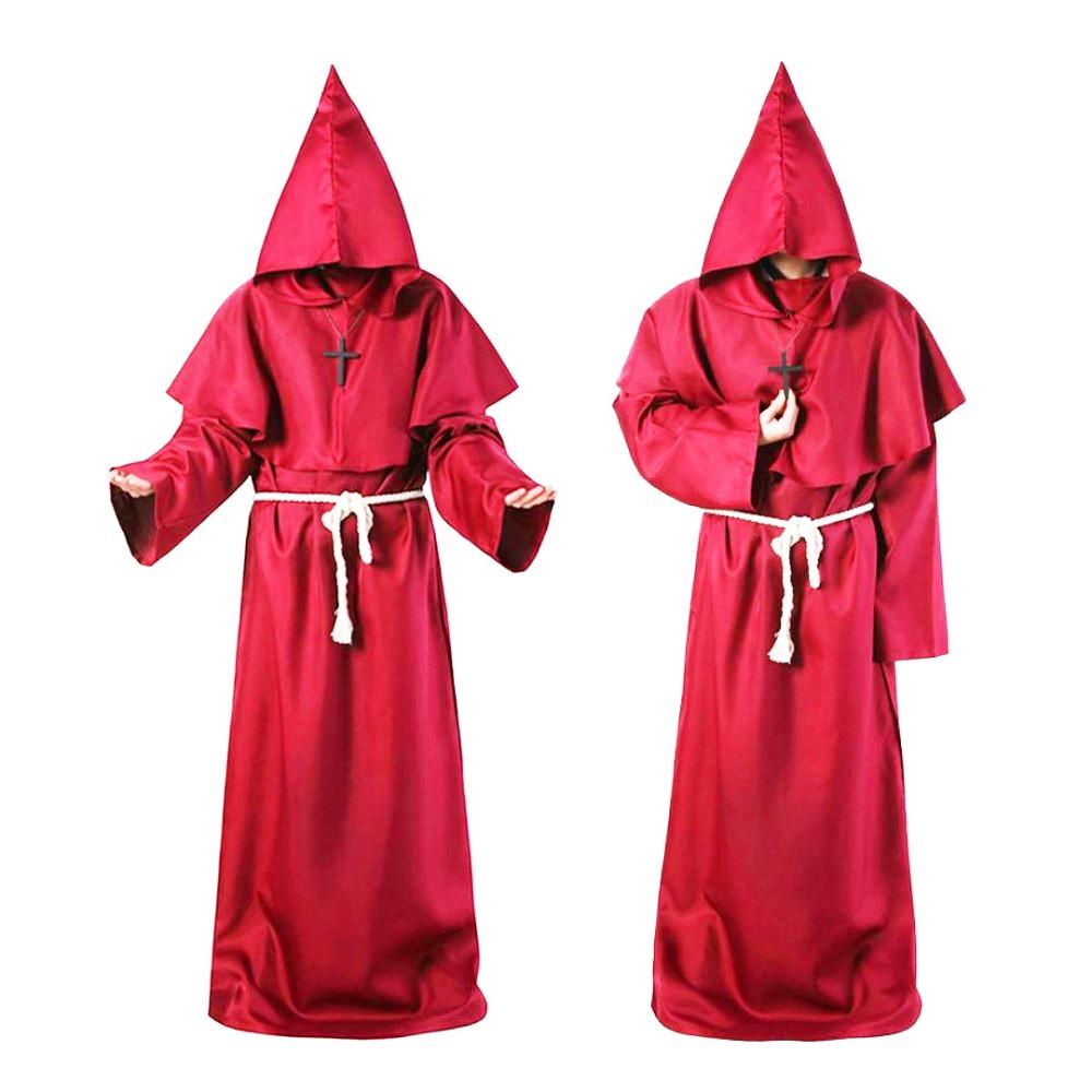 Photo Props Witch Wizard Cloak Death Ghost Cosplay Costumes Priest Robes Medieval Halloween Costume