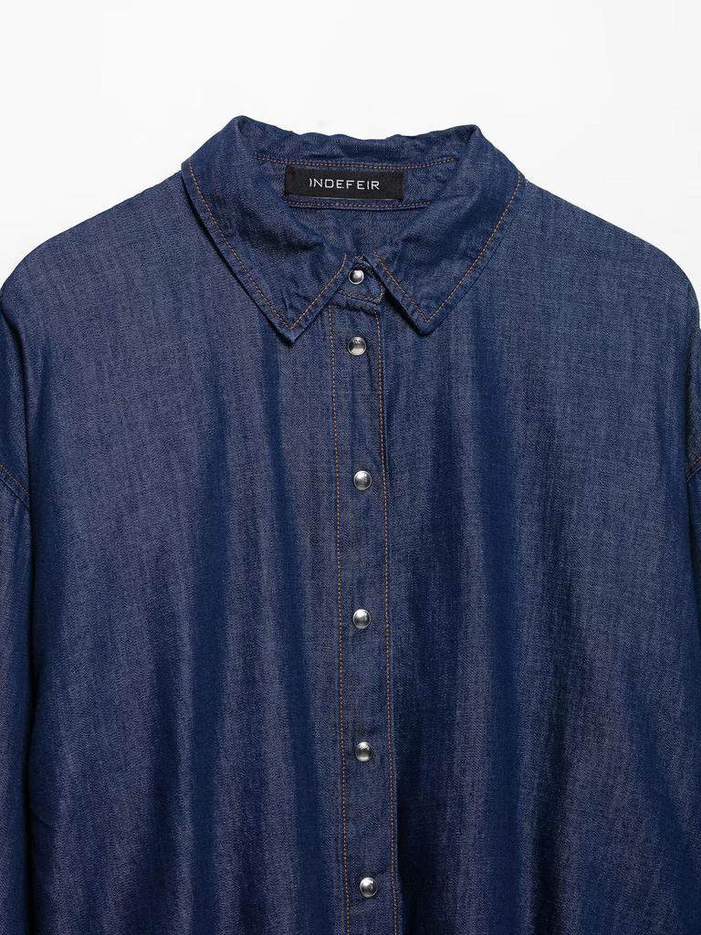 TAOP&ZA Spring Women's Denim Shirt & High Waist Wide Leg Pants Set