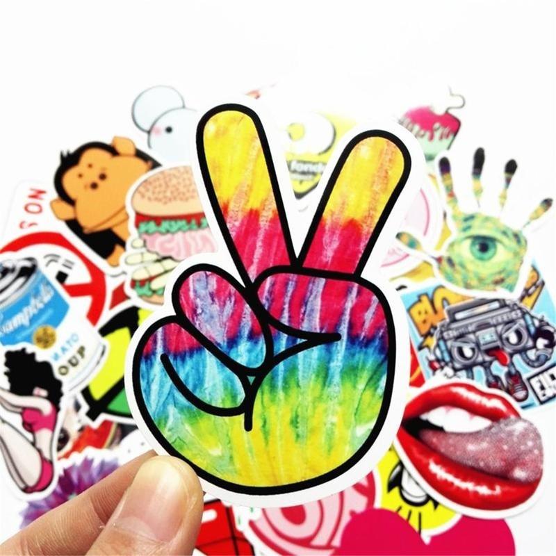 50 pcs/pack Classic Fashion Style Graffiti Stickers For Moto car&suitcase cool Skateboard stickers
