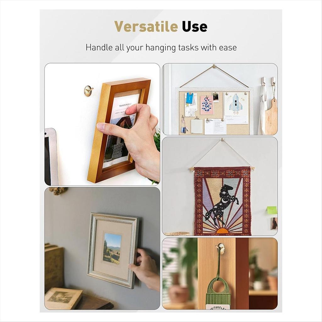 2025+ 80 Pcs Picture Hanging Kit, Assorted Sizes, Gold Hooks for Wall Art and Mirrors