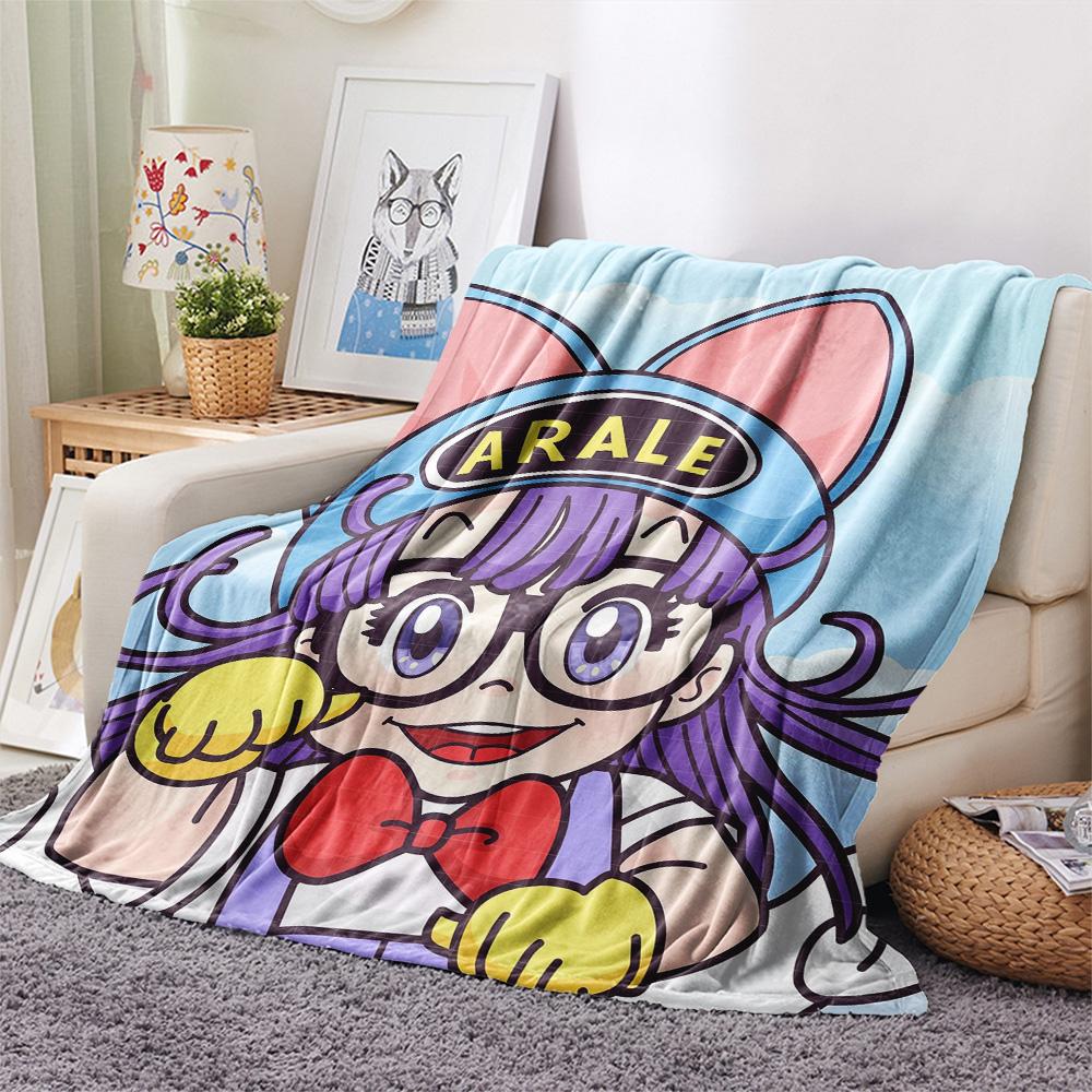Dr. Slump Print Flannel Blanket, High quality Comfortable for All Seasons, Home Decor, Warmth and Comfort