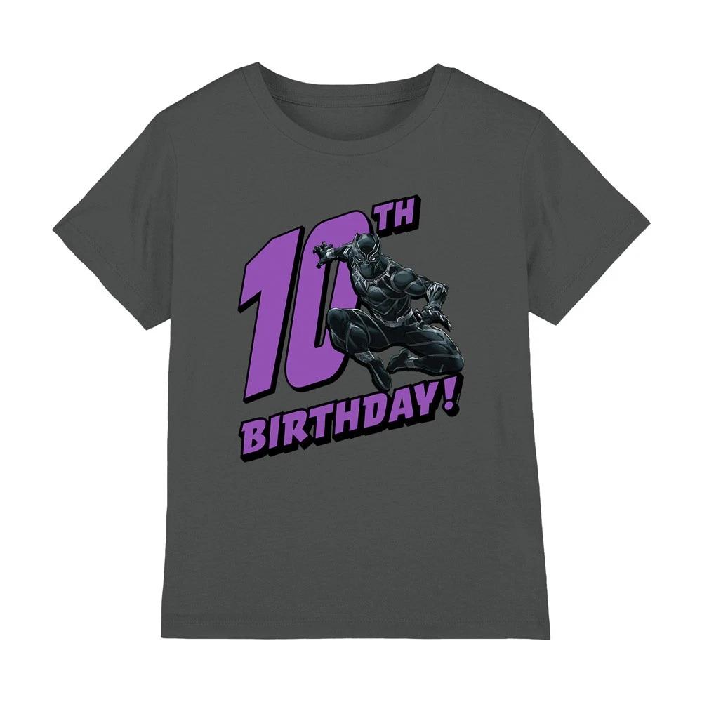 Black Panther Birthday 10 Kids T-shirt Charcoal 160