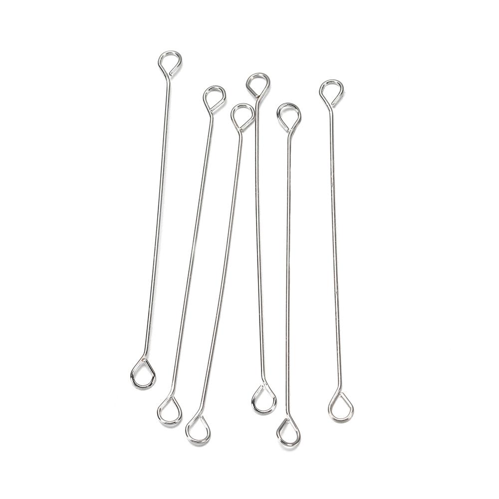 

50 шт./лот, 15, 20, 25, 30, 45 мм, серьги с двойным глазком, шатун для ушей, штифты для изготовления ювелирных изделий своими руками, принадлежности для рукоделия Length 15mm