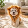 Mane de Leão Simulada Conjunto de Roupa para Cão Fantasia de Leão Headwear de Mane de Leão Fofo 3D Cosplay de Halloween para Animal de Estimação