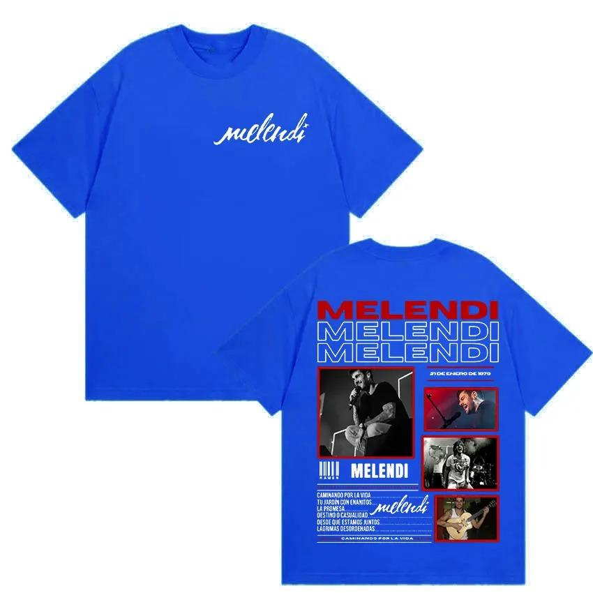 Rapper Melendi Tour 2025 Album Merch T Shirts Men's Vintage Gothic Oversized Cotton T-shirt Plus Size Streetwear Cotton Hip Hop