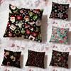 Christmas Tree Bells Snowman Cushion Cover Premium Comfort Reversible Pillow Cove -Two In One Design for Any Room & Car Interior