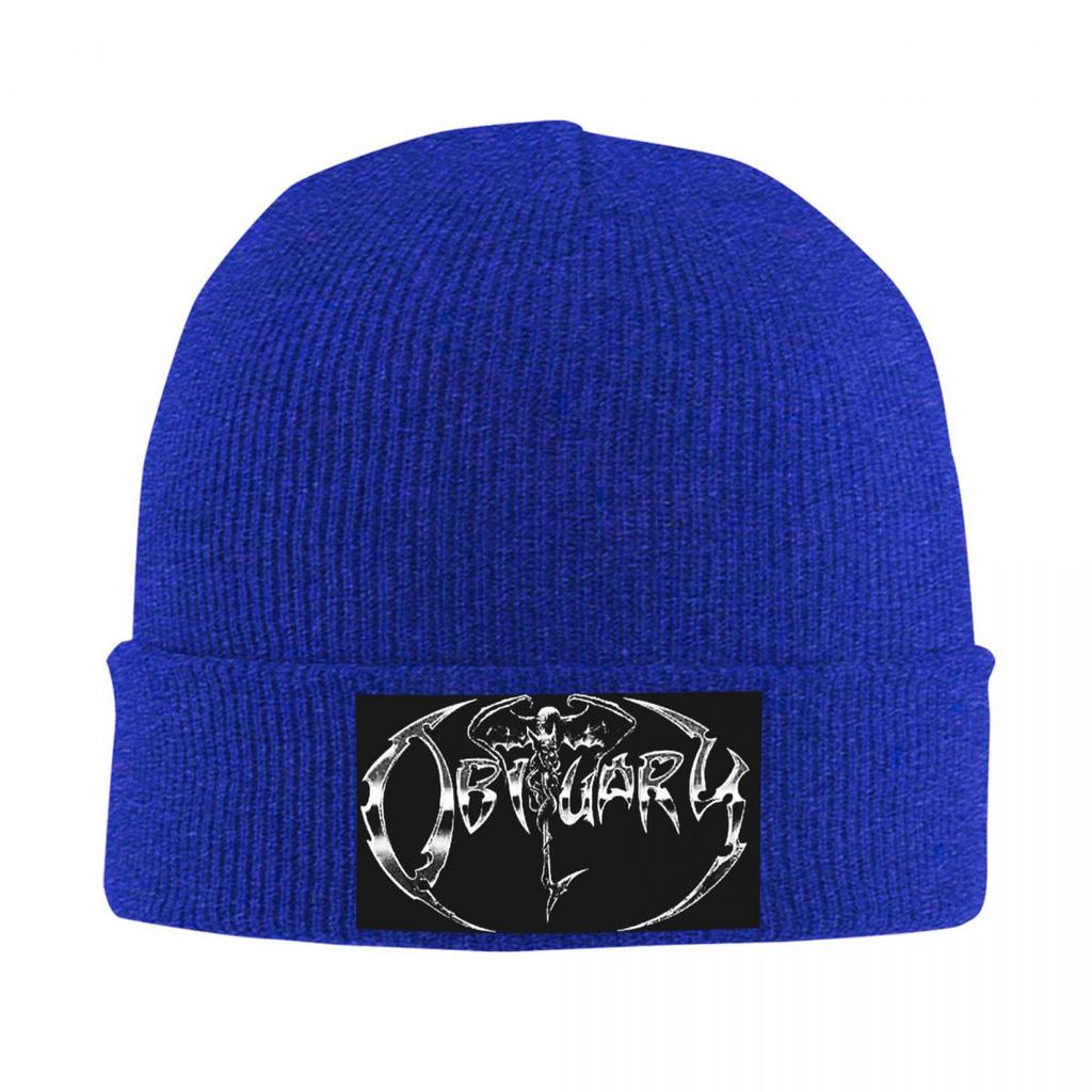 Obituary Band Logo Death Metal Trucker Warm Knitted Cap HipHop Bonnet Hat Autumn Winter Outdoor Beanies Hats for Men Women Adult