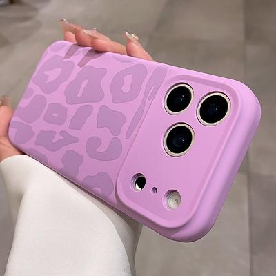 Leopard Pattern Liquid Silicone Case for For Iphone 17 16 Pro Max 14 15 Plus 11 12 Funda Camera Control Button Soft Shockproof Cover