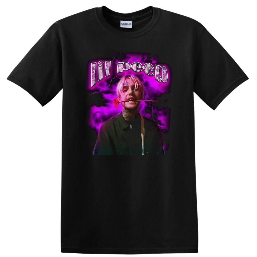 Lil Peep Graphic T Shirt with Flower Design Cool Vibe for Music Fans Tee XL