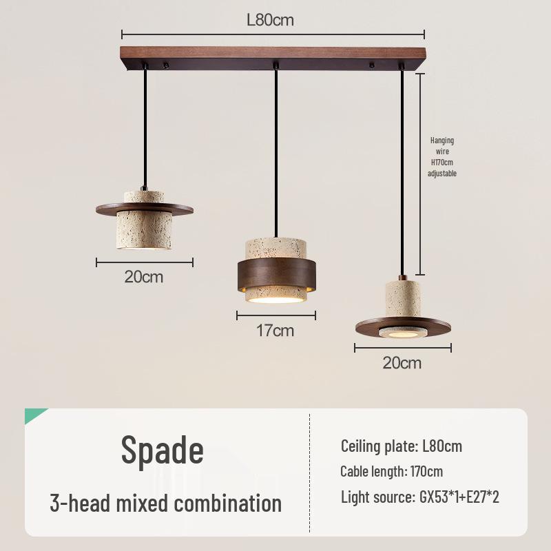 Vintage Yellow Travertine Wabi-Sabi Style Bedside Pendant Light for Bedroom, Bar, or Study