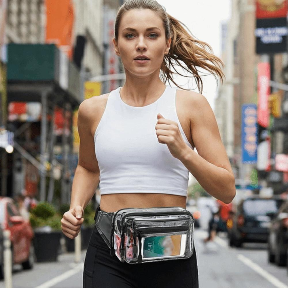 PVC Transparent Waist Bag Multi layer Clear Phone Crossbody Bag Waterproof Single Shoulder Chest Bag