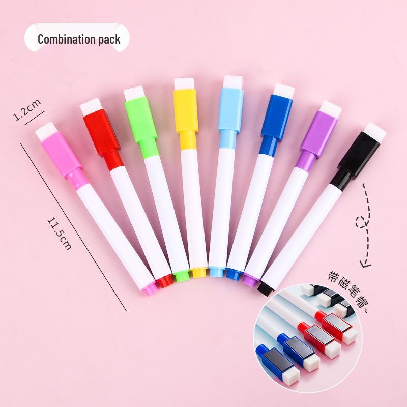 Magnetic Water-Based Erasable Colored Markers for Kids' Painting and Doodling - 8 Bold Colors