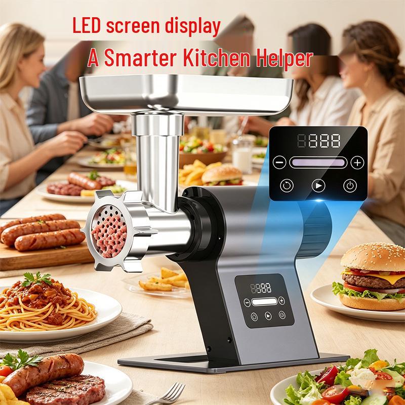 Automatic Sausage Stuffer & Electric Meat Grinder with Vegetable Cutter and Slicer